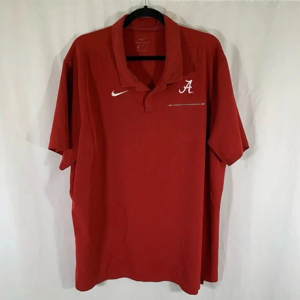 Alabama Nike Polo Men's XXL Red Short Sleeve Collared Dri-Fit Windbreaker